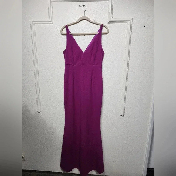 Lulu's Melora Magenta Sleeveless Maxi Dress L Wedding Party Guest Bridesmaid - Picture 6 of 11